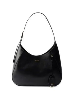 Prada Cleo Patent Leather Bag | Black | FARFETCH