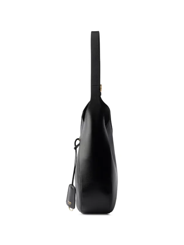 Prada Boogie Large Leather Bag | Black | FARFETCH