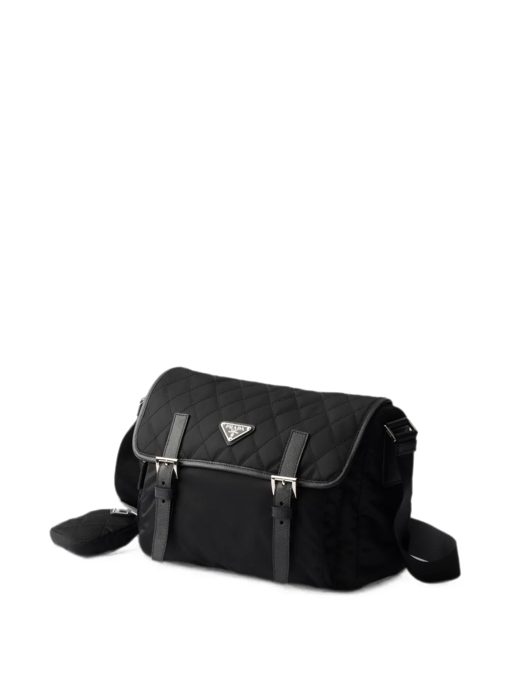 Prada Schoudertas met Triangle-logo Zwart