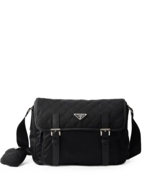 Prada large quilted Re-Nylon shoulder bag with Saffiano trim