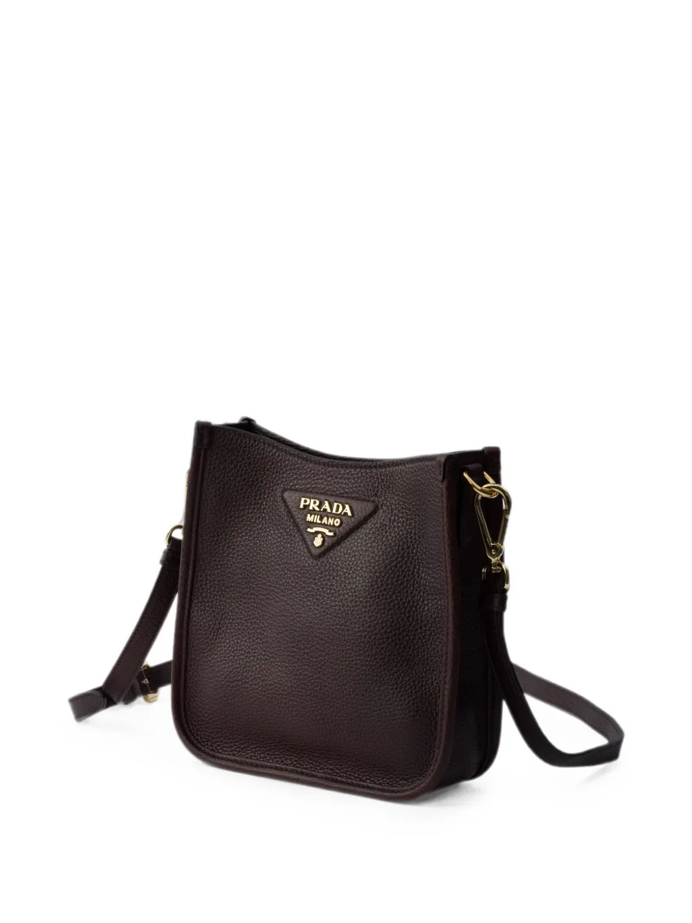 Prada Kleine leren schoudertas Bruin