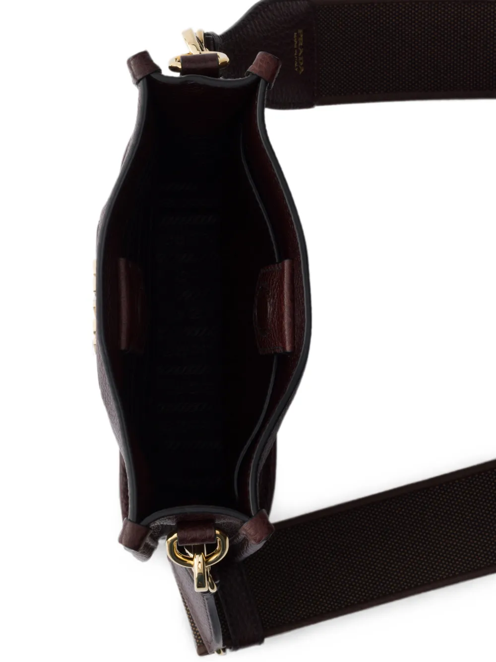 Prada Kleine leren schoudertas Bruin