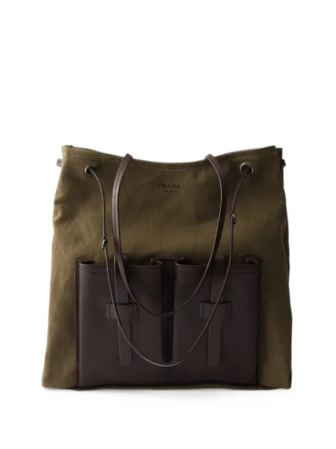 Prada Route large canvas and leather bag