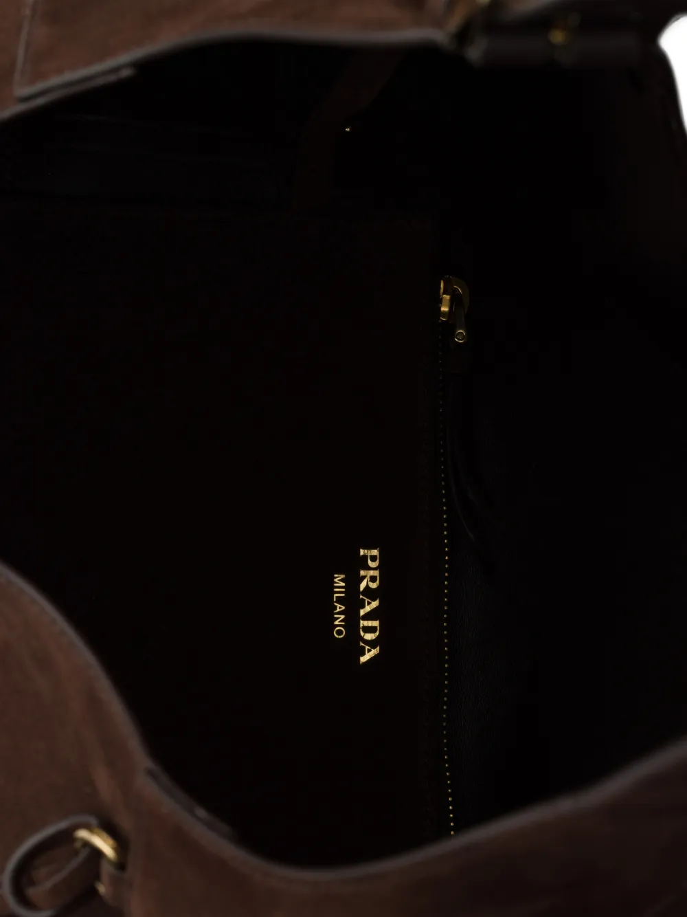 Prada Grote suède shopper Bruin