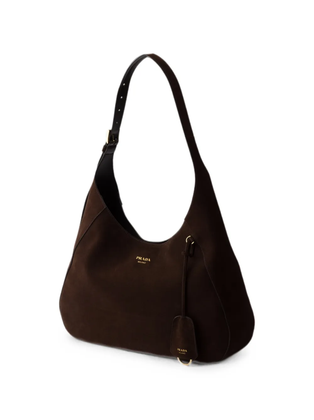 Prada Grote suède shopper Bruin
