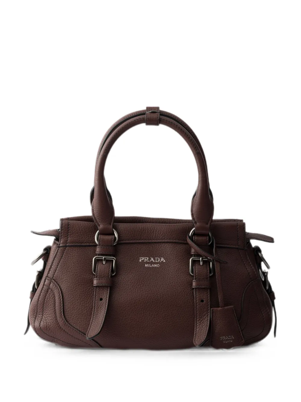 Prada large leather tote bag - Brown