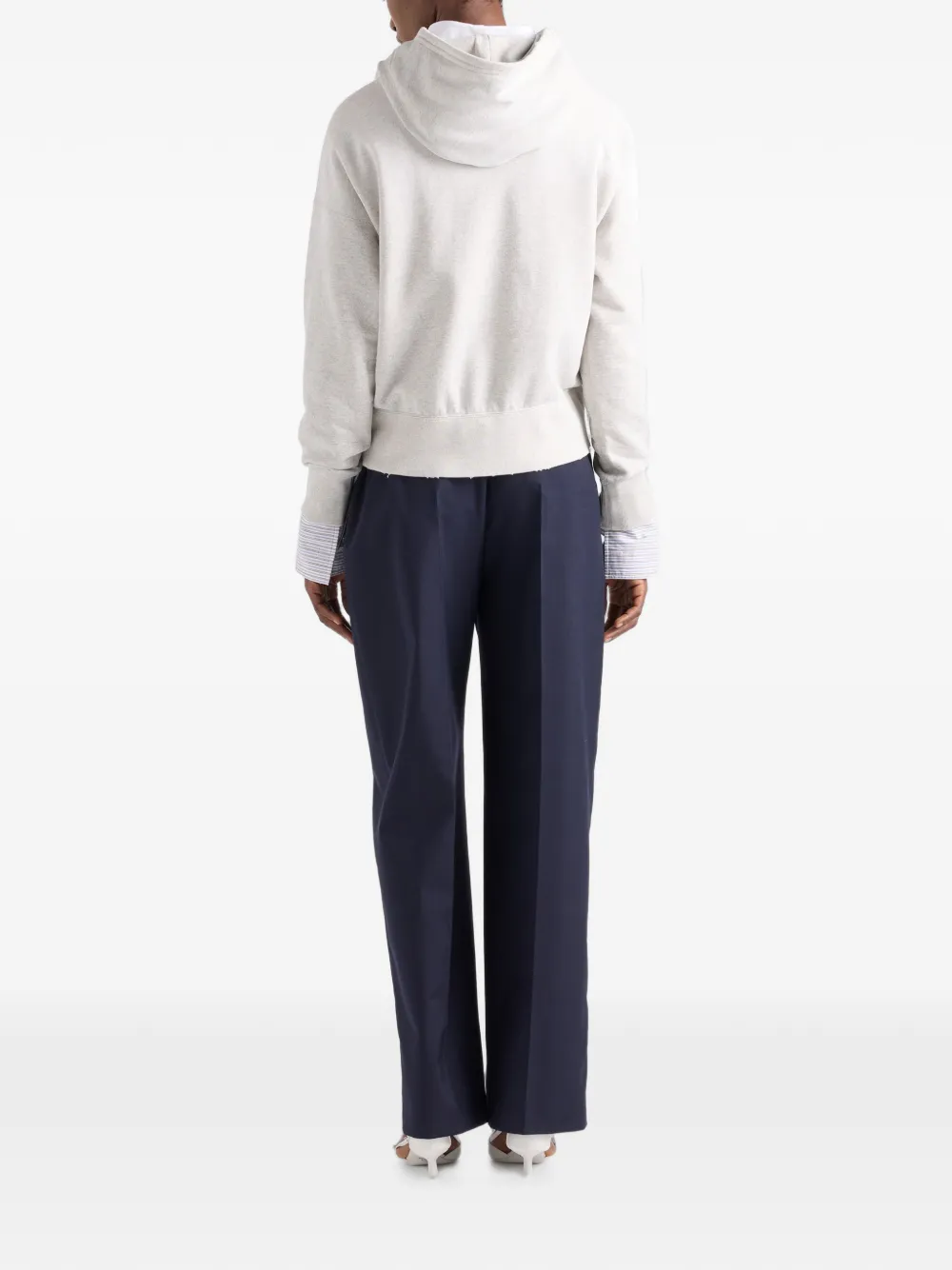 Prada Fleece hoodie met broche Grijs