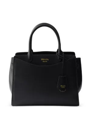 Prada Large Leather Tote Bag | Black | FARFETCH