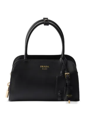 Prada ダブル サフィアーノレザー ハンドバッグ | ブラック | FARFETCH JP