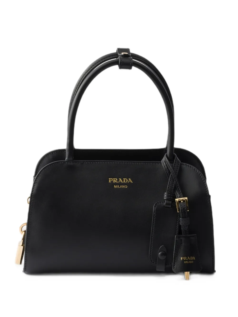 Prada Borsa a mano media in pelle - Nero