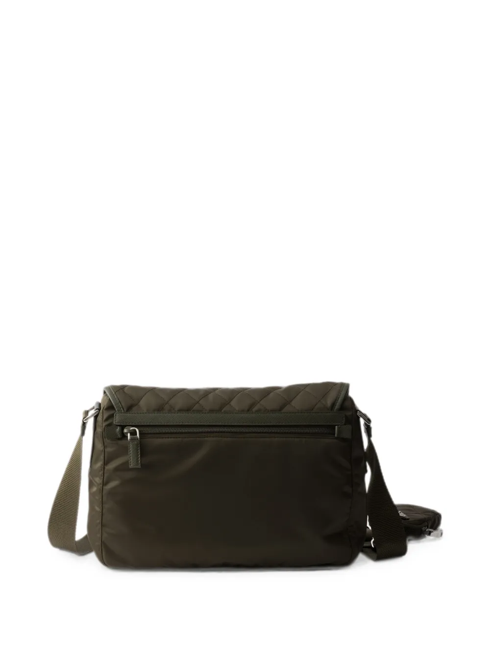 Prada Grote Re-Nylon gewatteerde schoudertas met Saffiano afwerking Groen