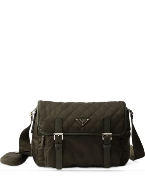 Prada Große Re-Nylon Schultertasche mit Saffiano-Besatz