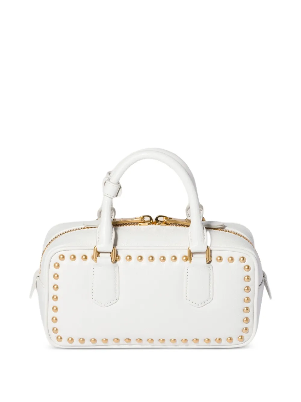 Miu Arcadie leren tas met studs Wit