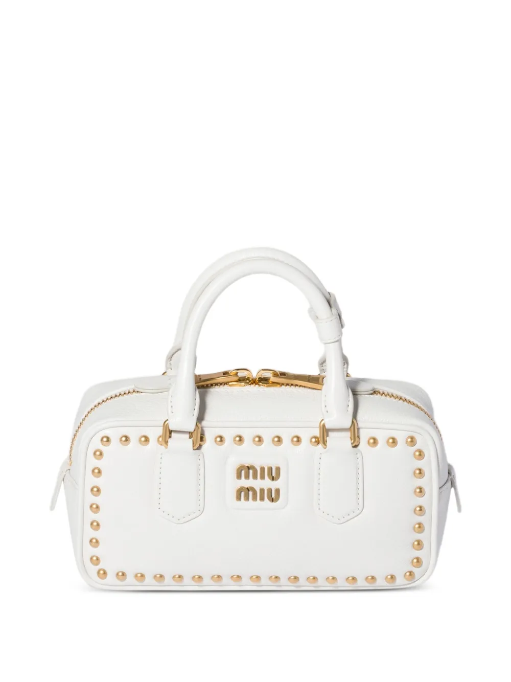 Miu Miu Arcadie Tasche mit Nieten - Weiß