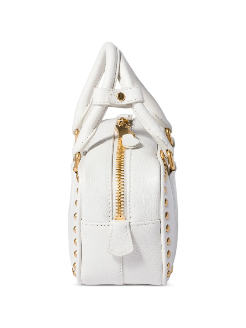 Miu Arcadie leren tas met studs Wit