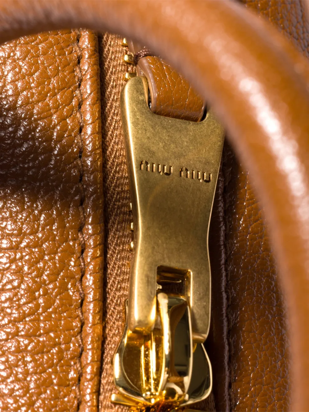 Miu Arcadie leren tas met studs Bruin