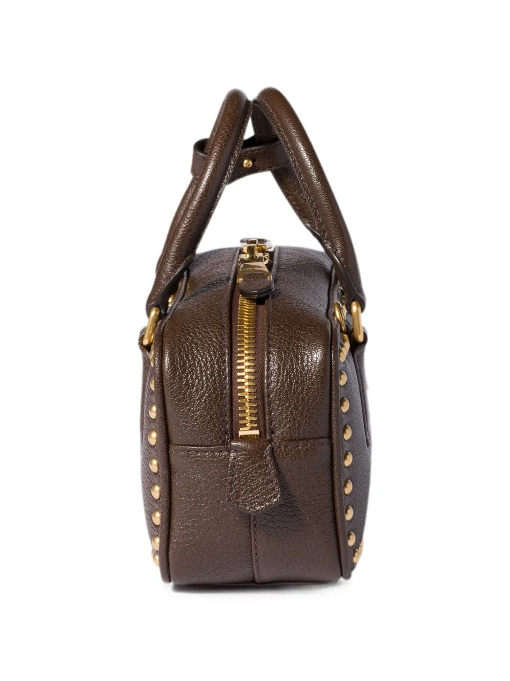 Miu Arcadie leren tas met studs Bruin