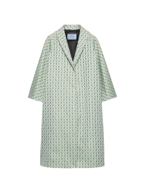 Prada single-breasted floral jacquard duchesse coat