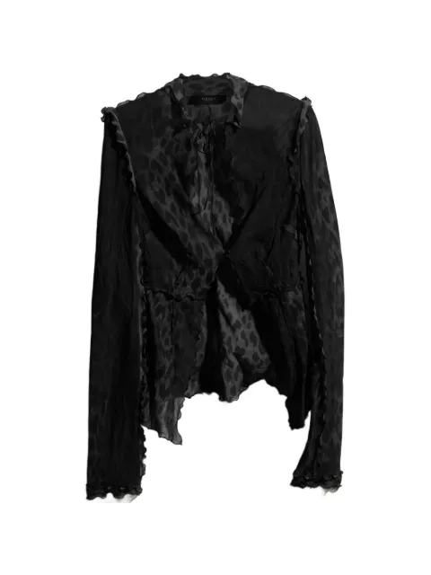 Gucci leopard-print ruffled blouse