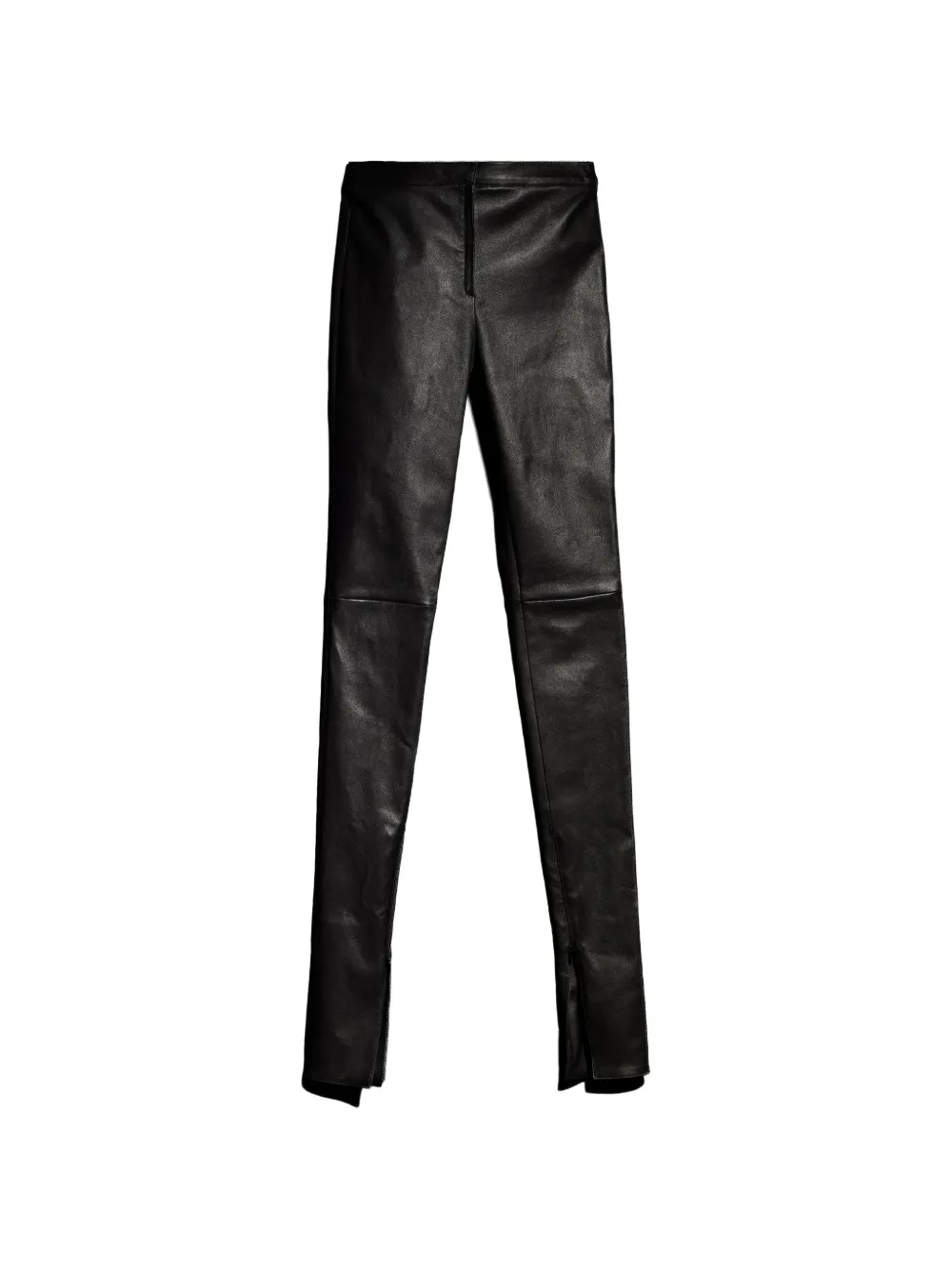 Gucci zip-cuff leather skinny trousers - Schwarz