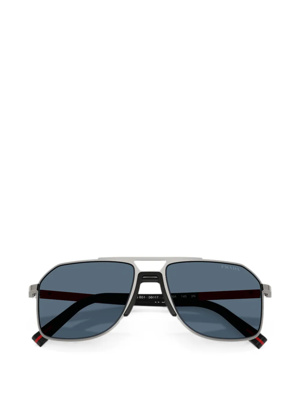 Prada Eyewear Zonnebril met geometrisch montuur en dubbele neusbrug Grijs