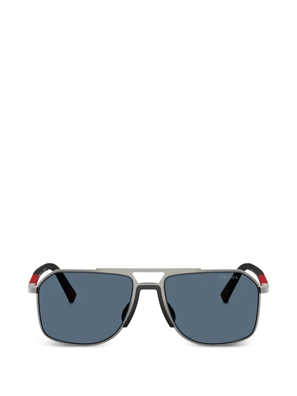 Prada Eyewear Zonnebril met geometrisch montuur en dubbele neusbrug Grijs