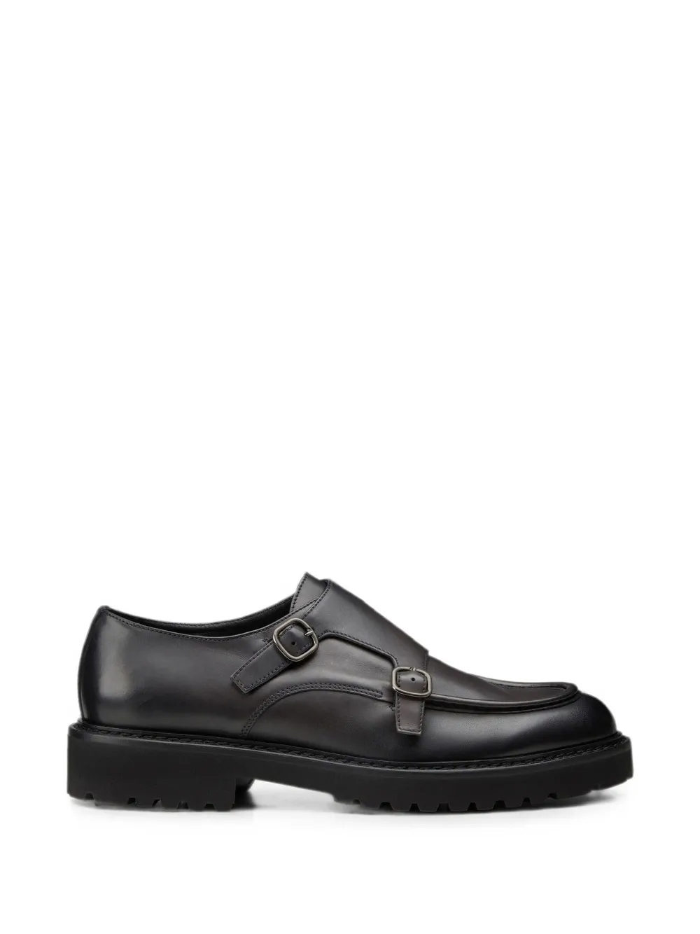 Doucal's double-buckle leather loafers - Nero
