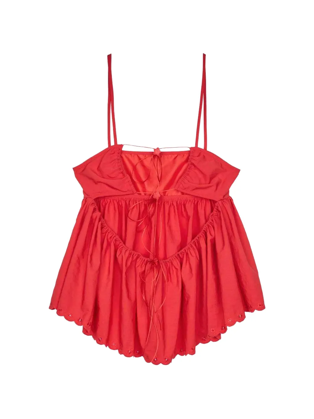 Cecilie Bahnsen Selena mouwloze broderie-anglaise blouse Rood