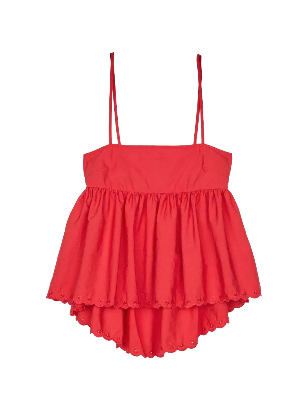 Cecilie Bahnsen Selena broderie-anglaise sleeveless blouse - Red