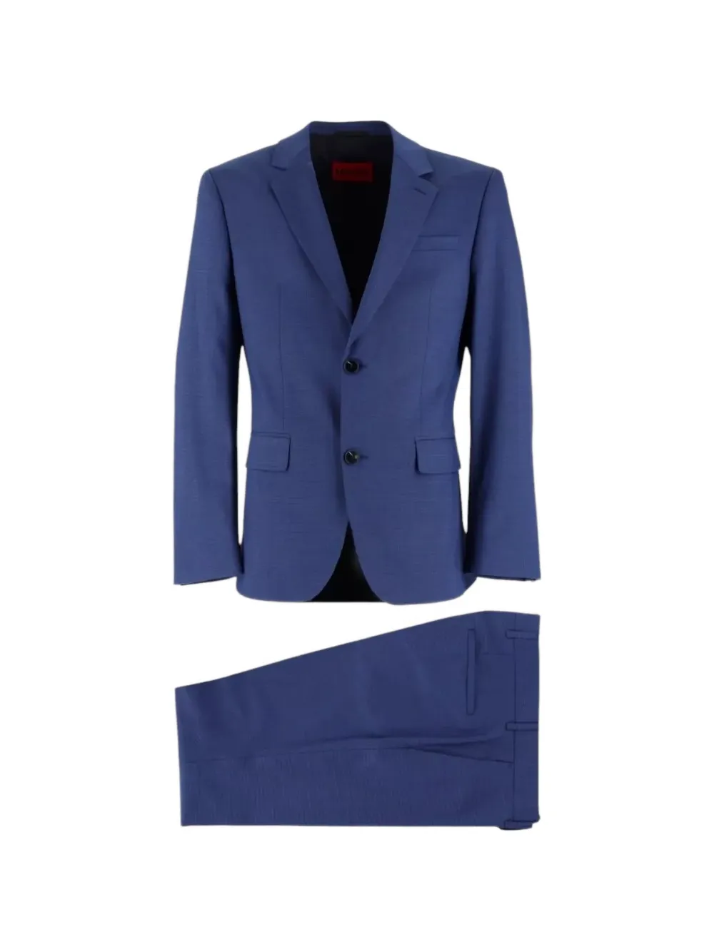 HUGO single-breasted slub-texture suit - Blu