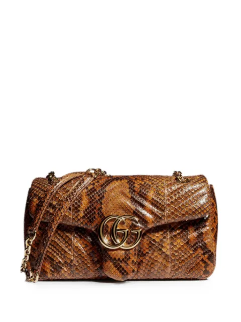 Gucci GG Marmont python-skin shoulder bag