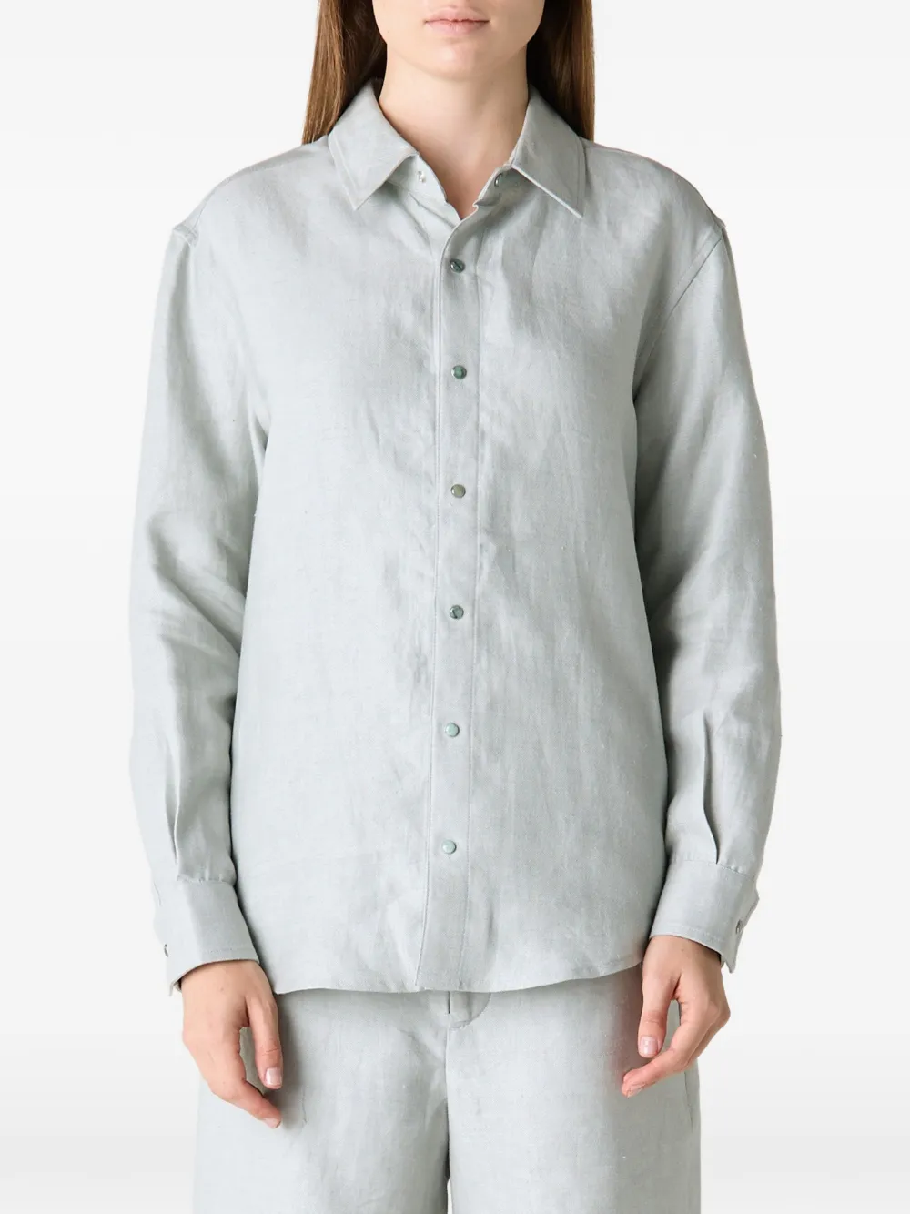 GOD'S TRUE CASHMERE button-up linen shirt - Grau
