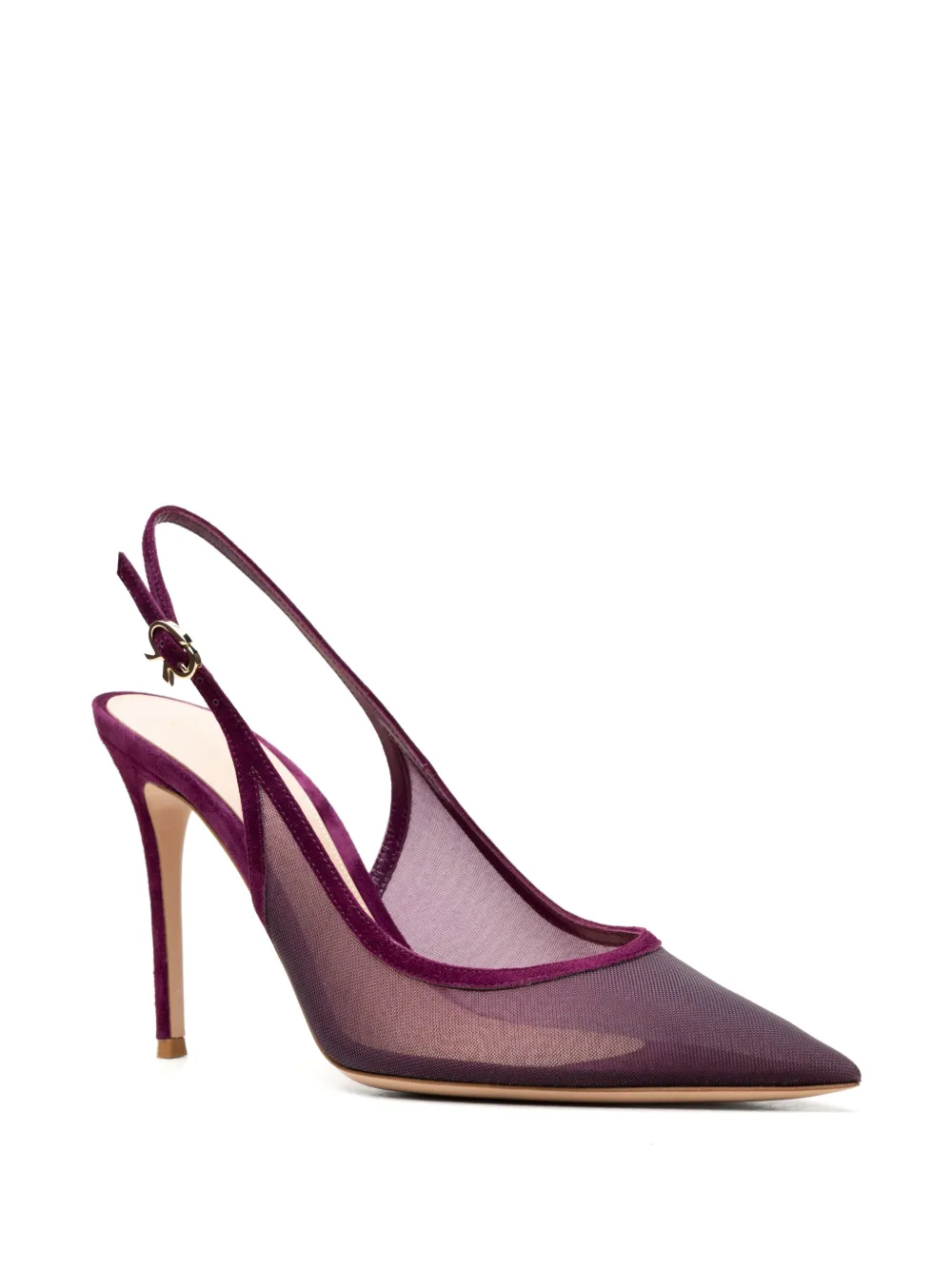 Gianvito Rossi Slingback pumps met mesh Paars