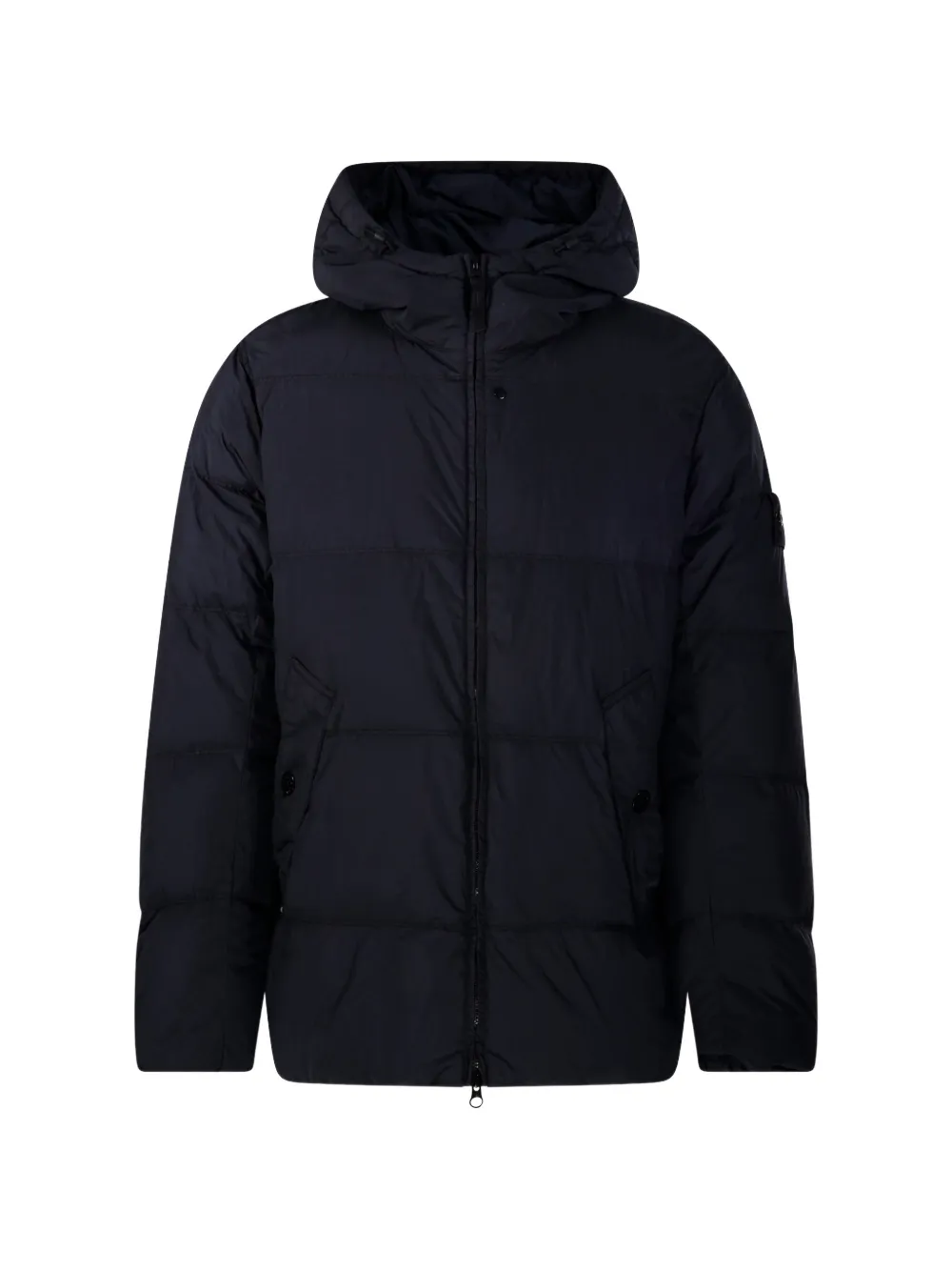 Stone Island Compass-badge hooded padded coat - Nero