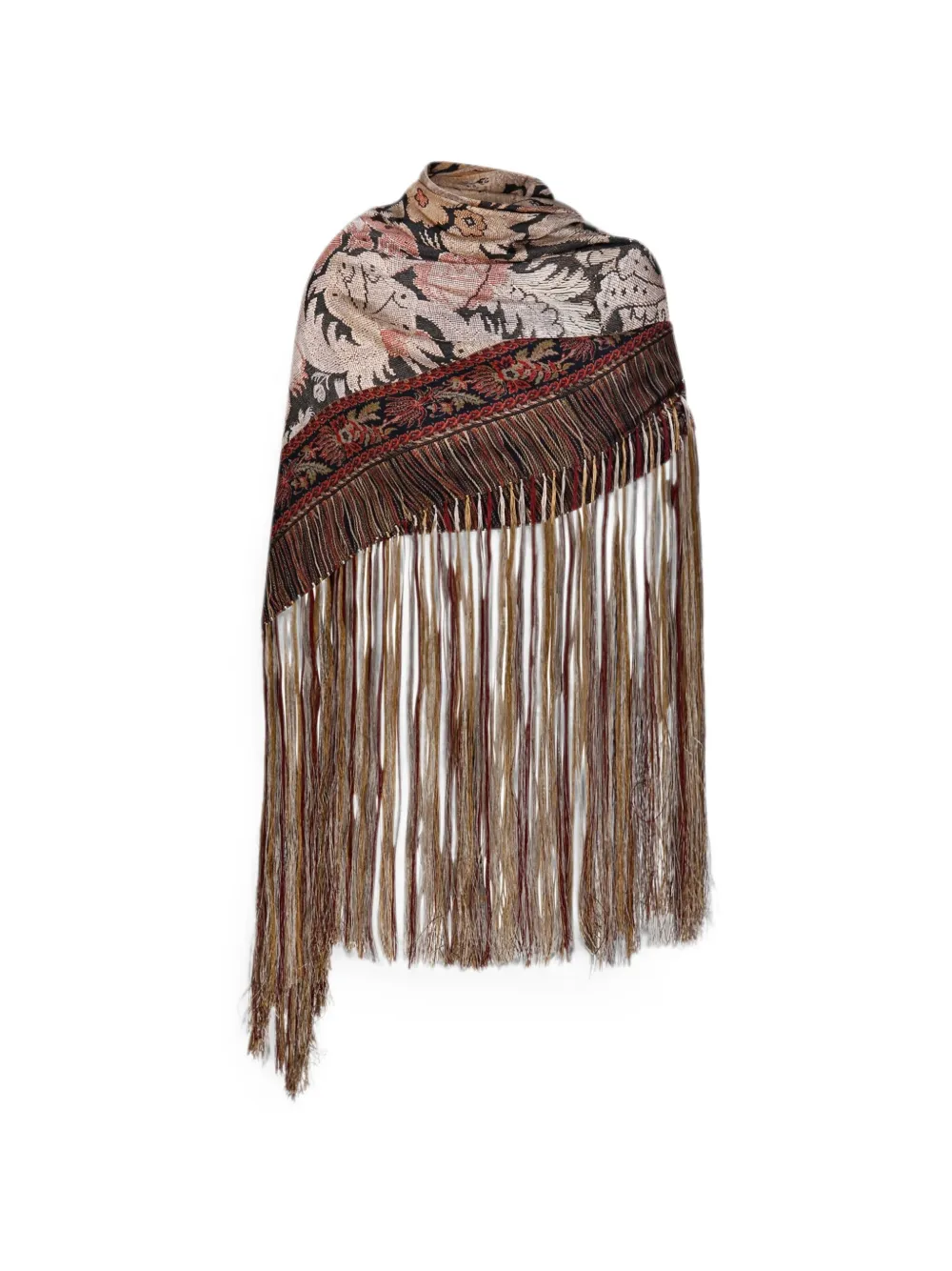 Pierre-Louis Mascia Aloeuw floral-pattern fringed scarf - Oro