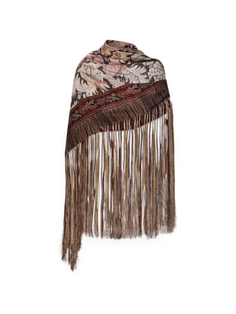 Pierre-Louis Mascia floral-jacquard fringed scarf