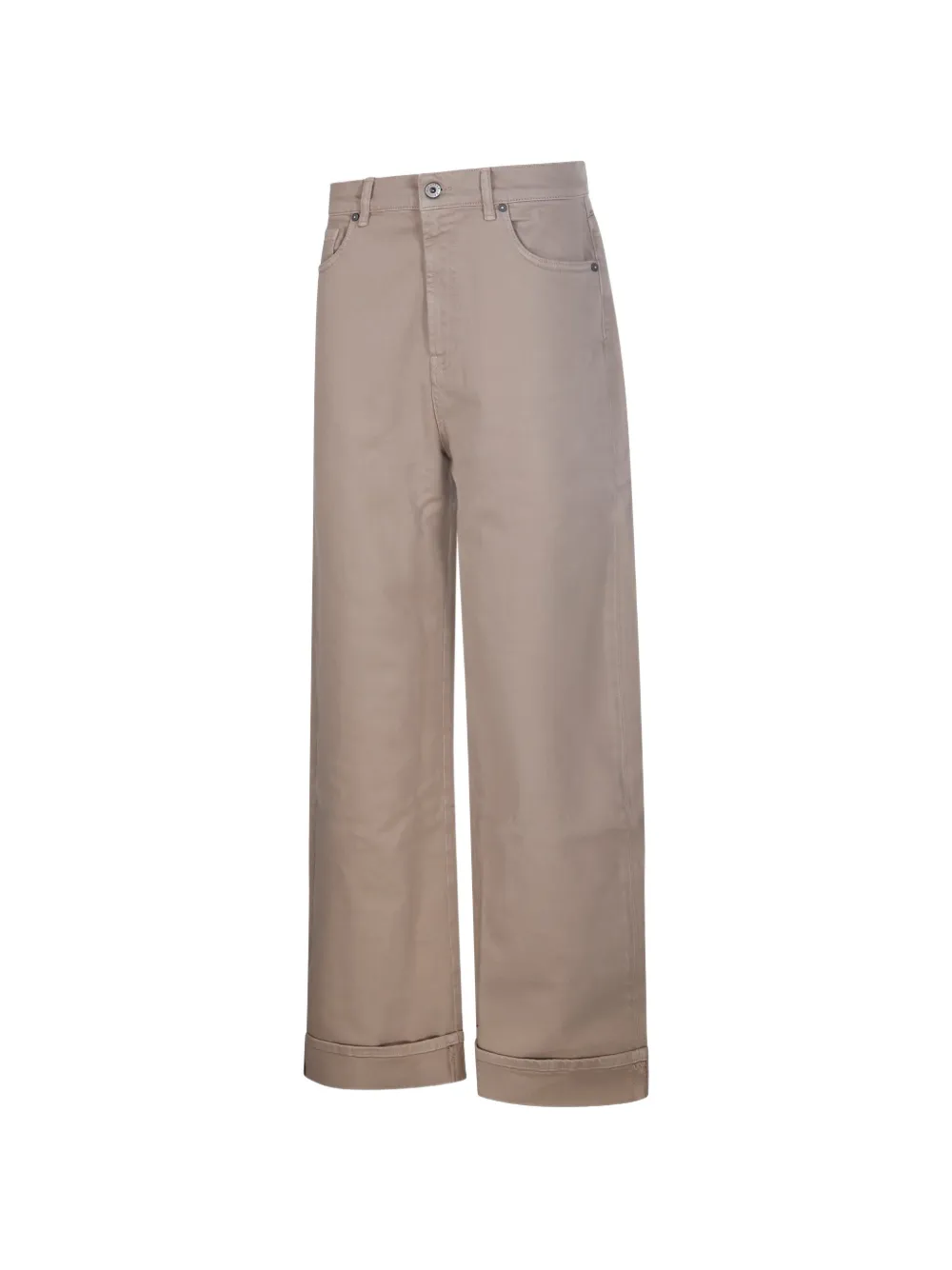 P.A.R.O.S.H. Broek met omgeslagen pijpen Beige