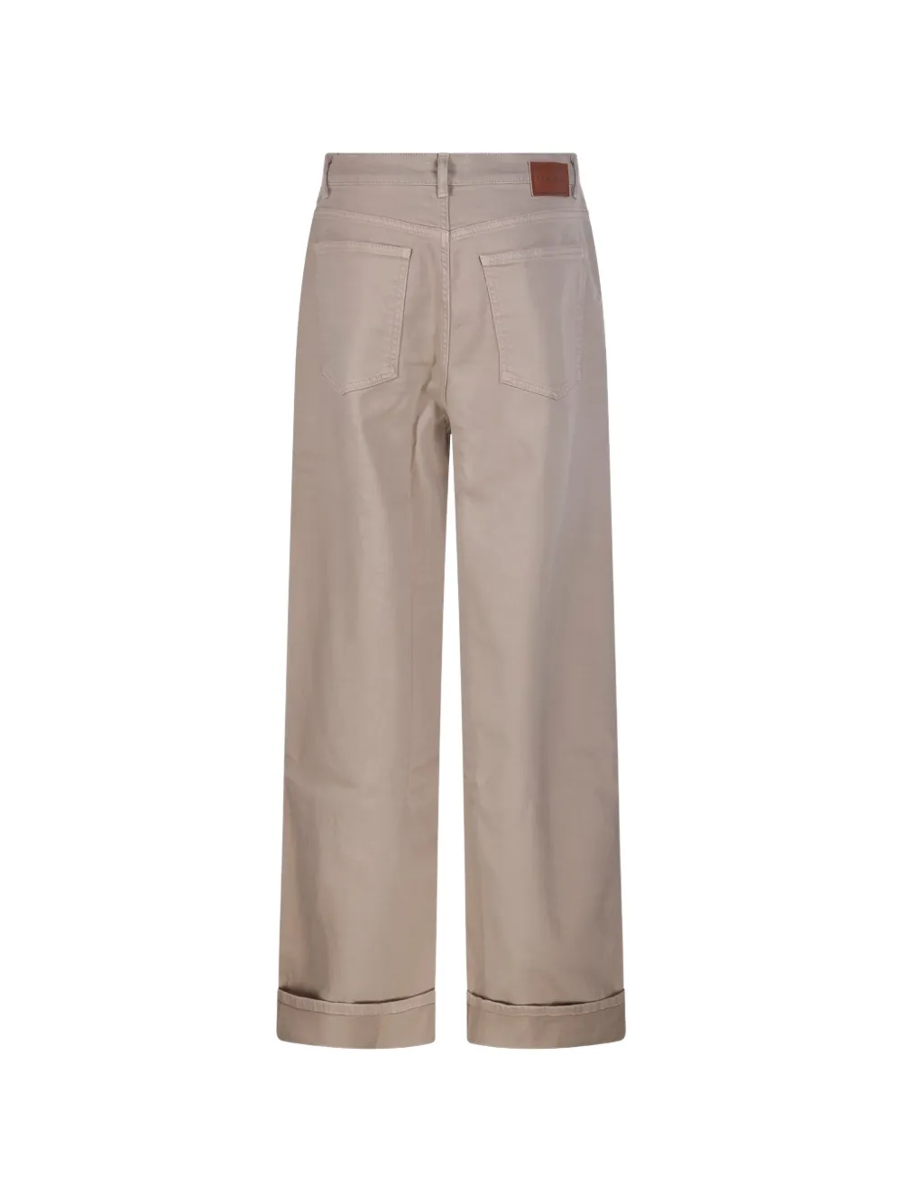 P.A.R.O.S.H. Broek met omgeslagen pijpen Beige