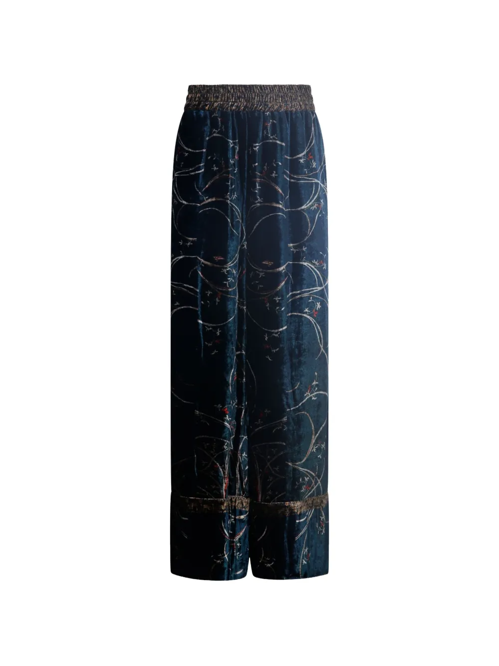Pierre-Louis Mascia Kanada floral-print velvet palazzo pants