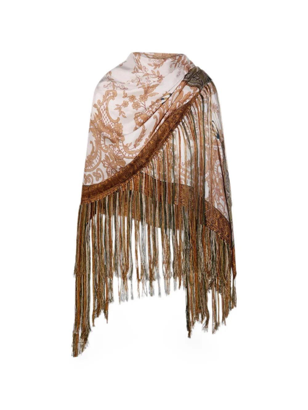 Pierre-Louis Mascia fringed floral-print scarf - Toni neutri