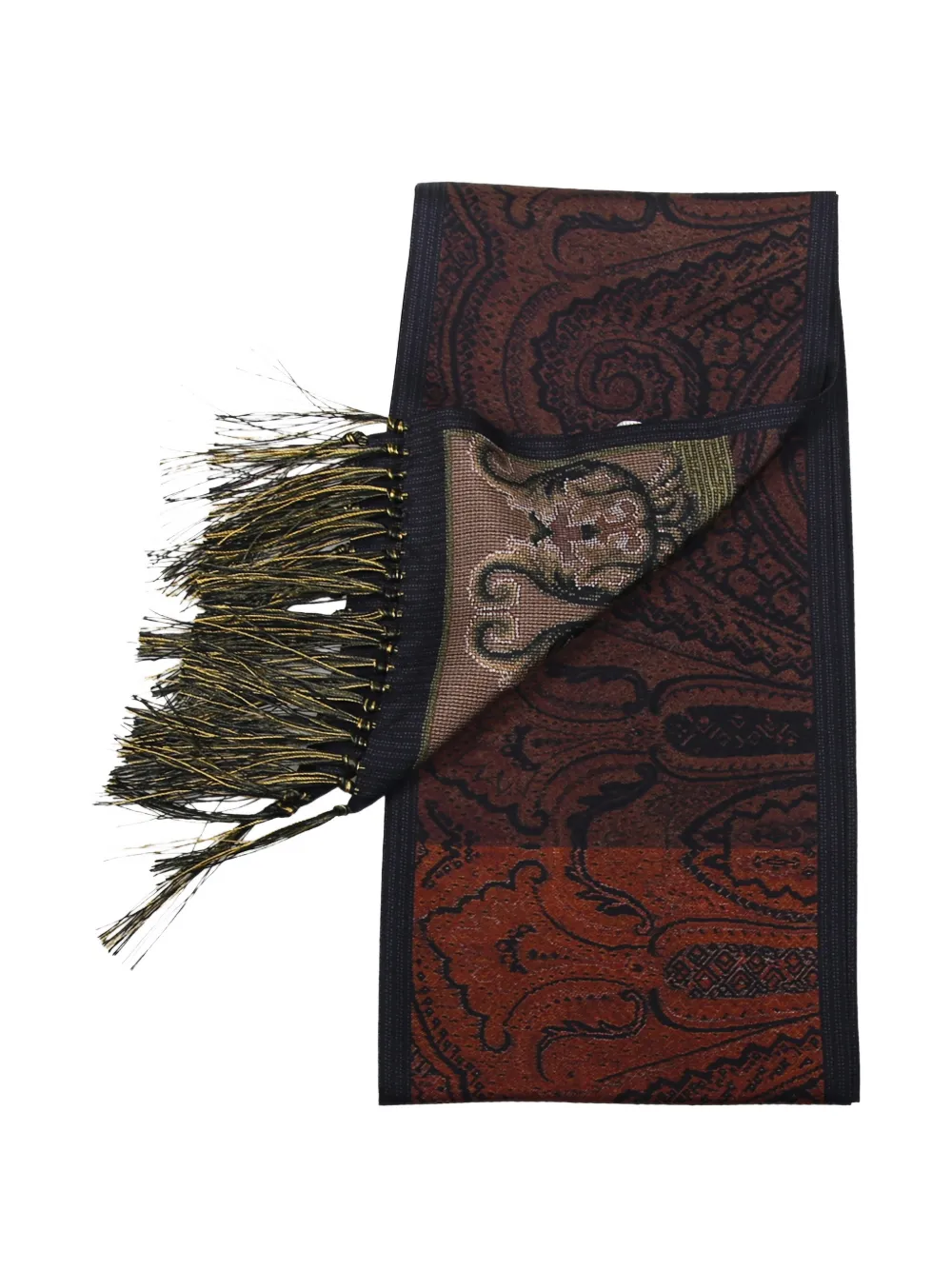 Pierre-Louis Mascia ALOEUW sjaal met paisley-print en franje Bruin
