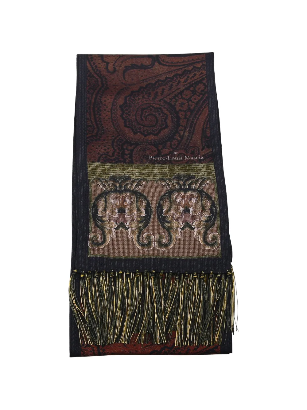 Pierre-Louis Mascia ALOEUW paisley-print fringed scarf