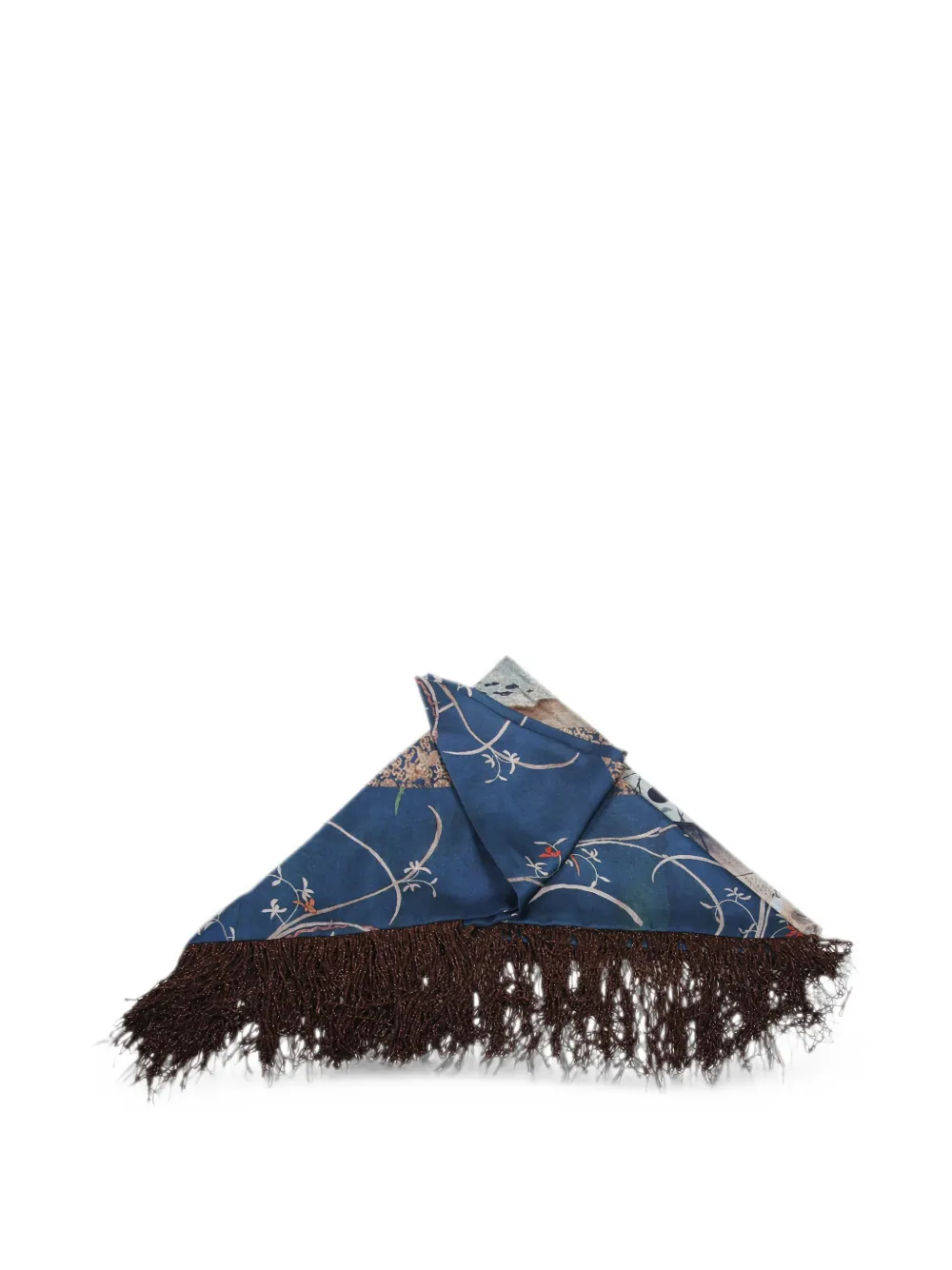 Pierre-Louis Mascia Sjaal met bloemen-print en franje Blauw