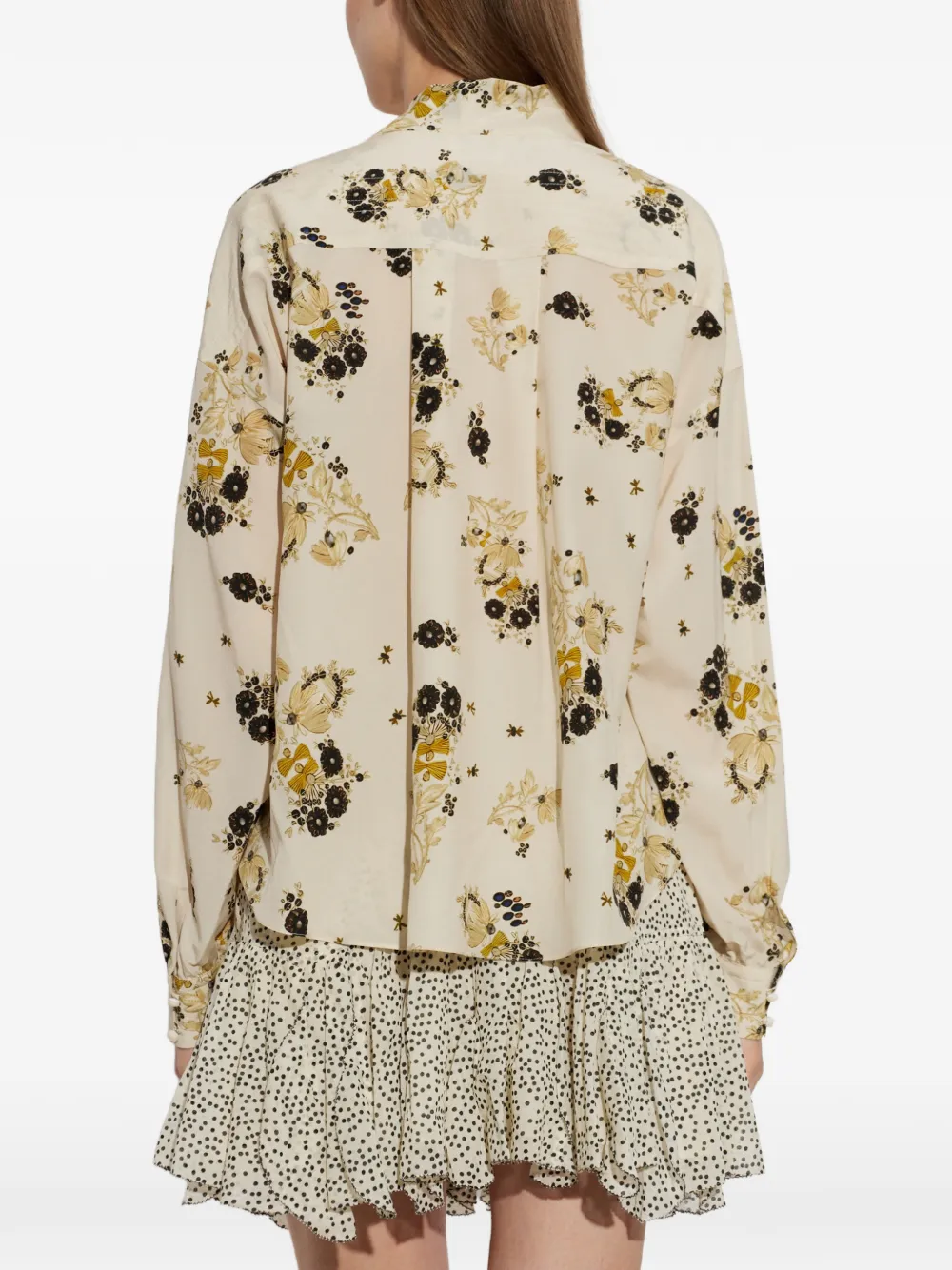 ISABEL MARANT Fedry printed silk blouse Beige