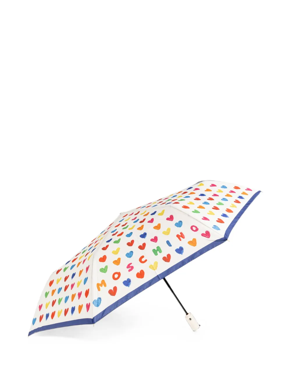 Moschino Opvouwbare paraplu met hartprint Wit