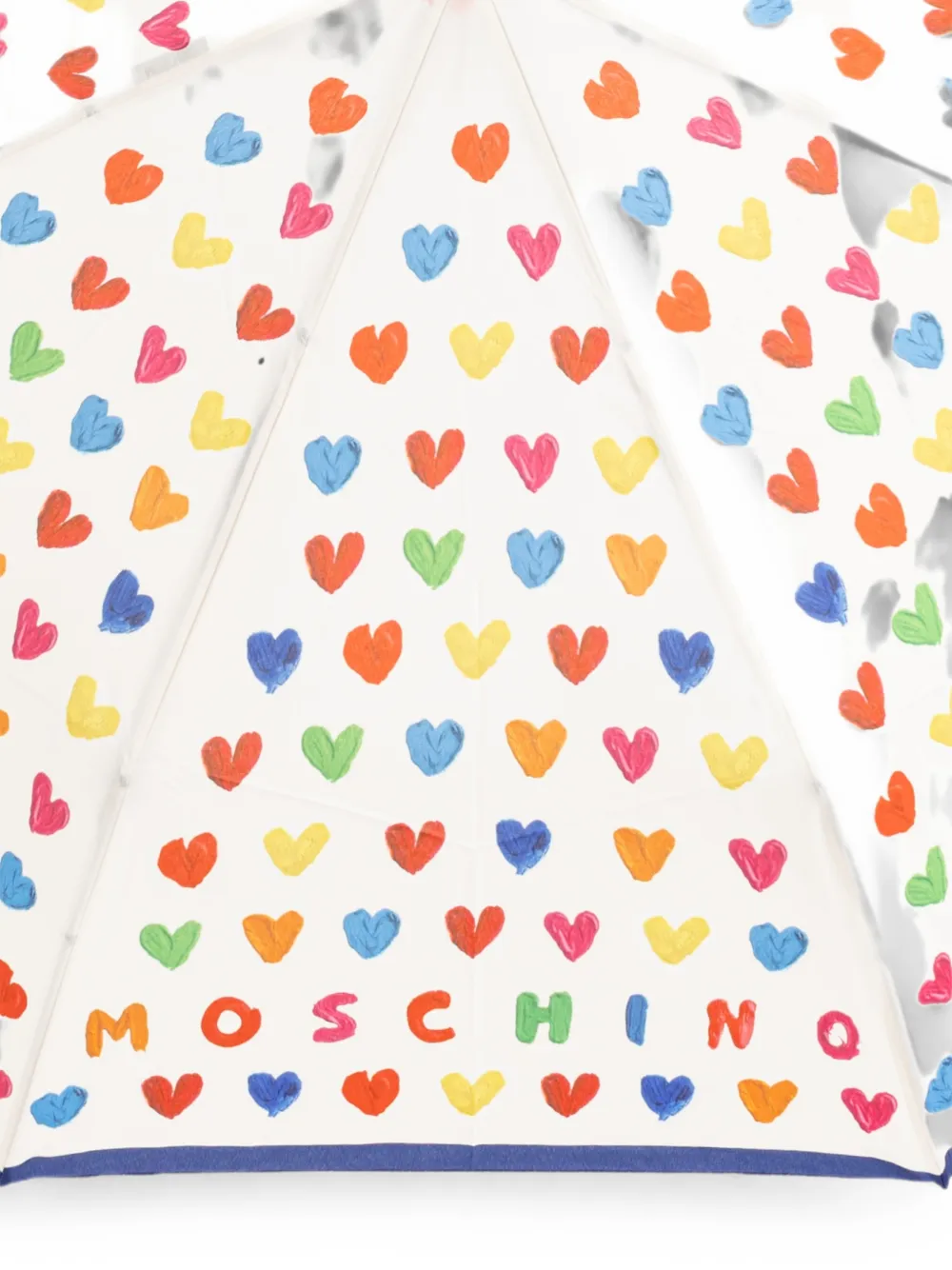 Moschino Opvouwbare paraplu met hartprint Wit