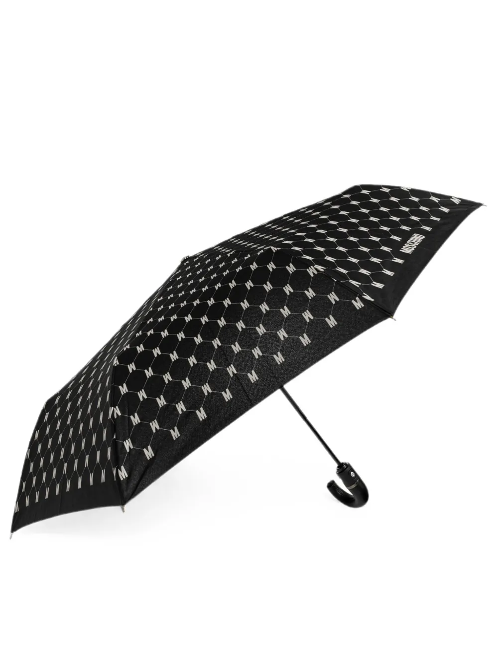Moschino Opvouwbare paraplu met monogram Zwart