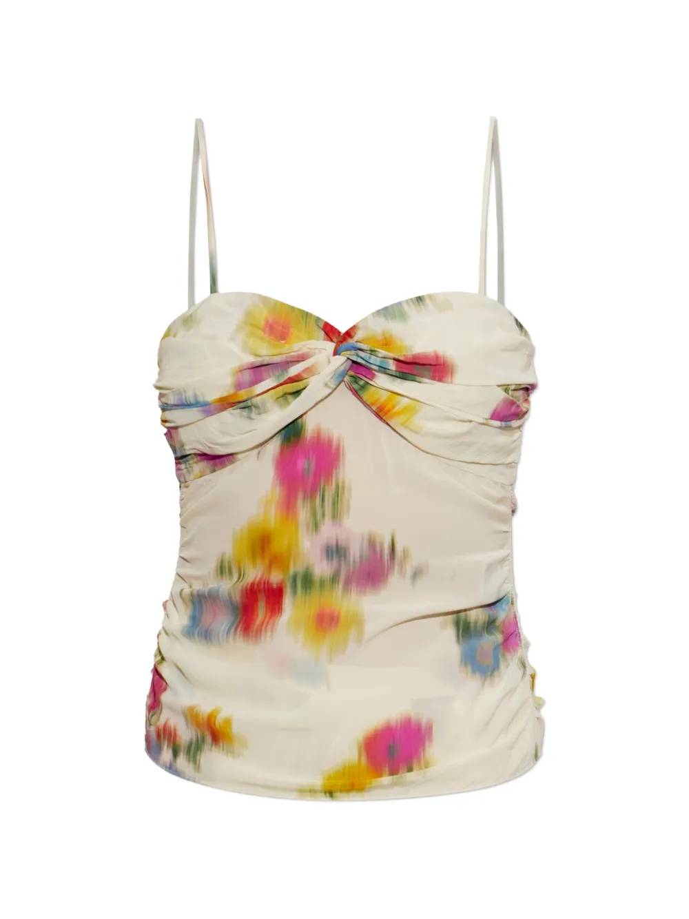 MARANT ÉTOILE floral-print ruched top - Toni neutri