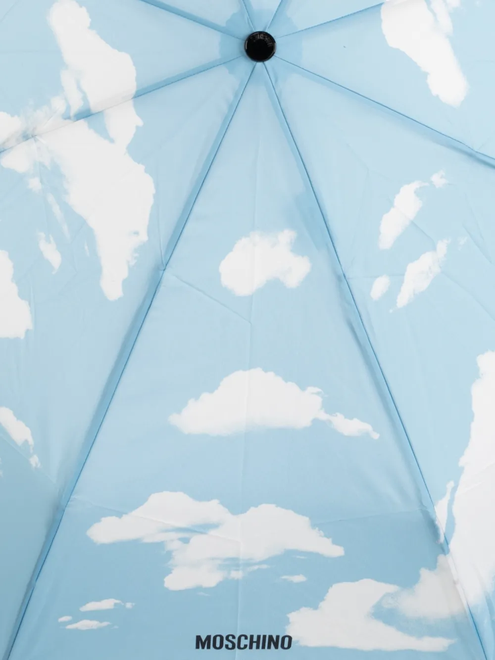 Moschino Opvouwbare paraplu met wolkenprint Blauw