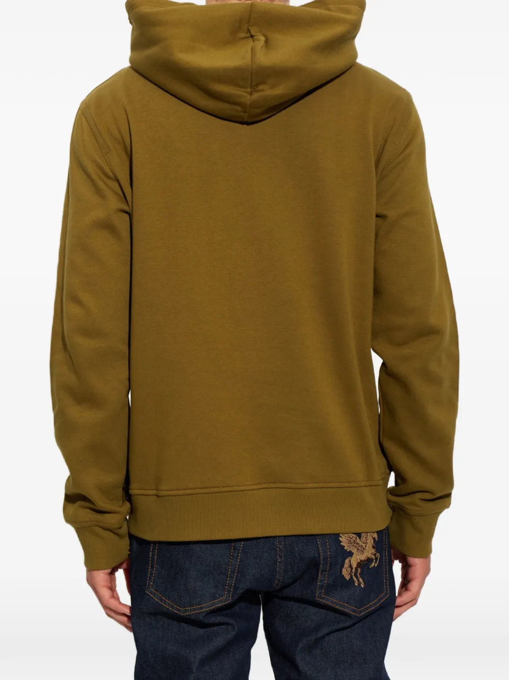 ETRO Pegaso-embroidered drawstring hoodie Bruin